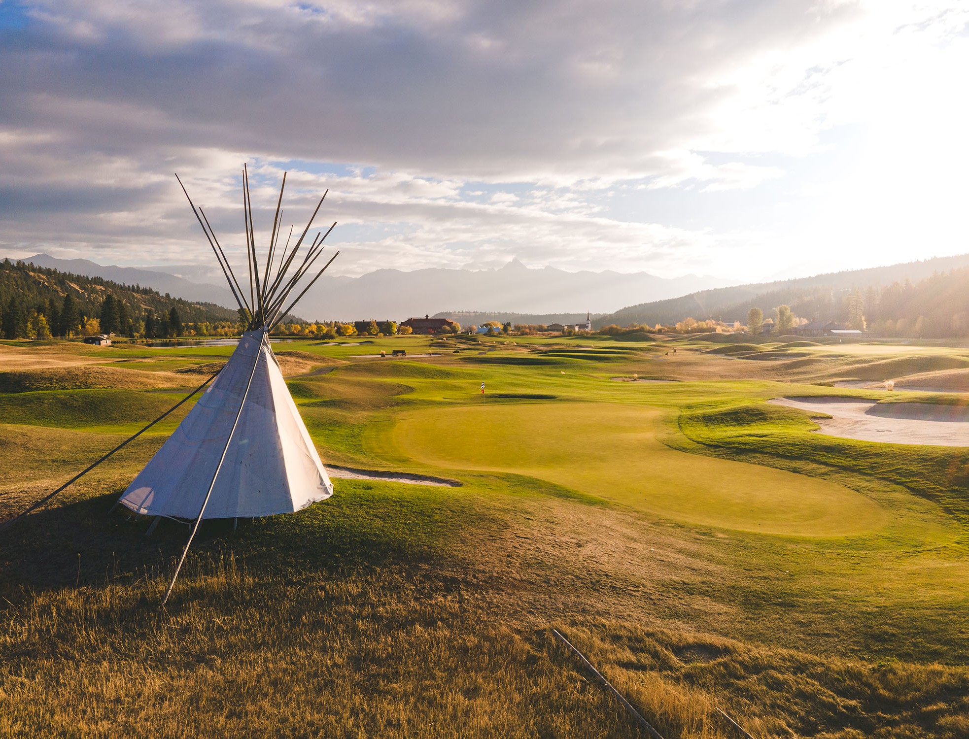 Golden light on the golf course