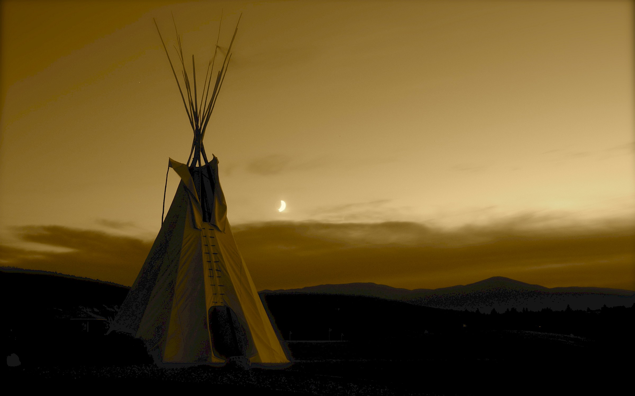 Tipi in the moonlight